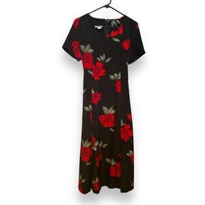 Vintage 90's Top Choice made in USA long floral maxi dress sz L whimsigoth witch